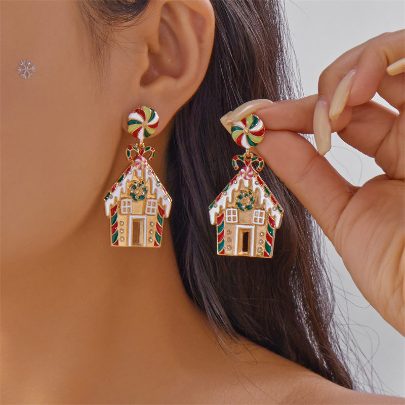 White Pearl Crystal Snowman, Elk Earrings, Creative Christmas Grandpa and Grandma Zircon Stud Earrings, New Year Jewelry