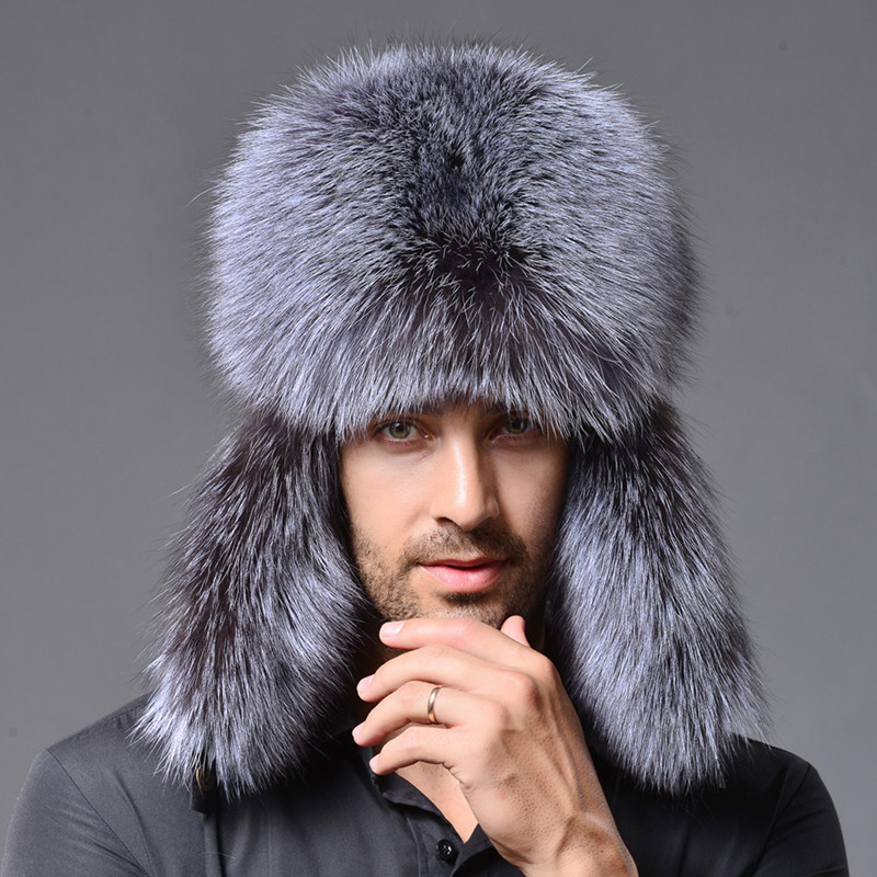 Men Thick & Warm Fur Hat with Ear Protection, Winter Snow Hat to Prevent Cold