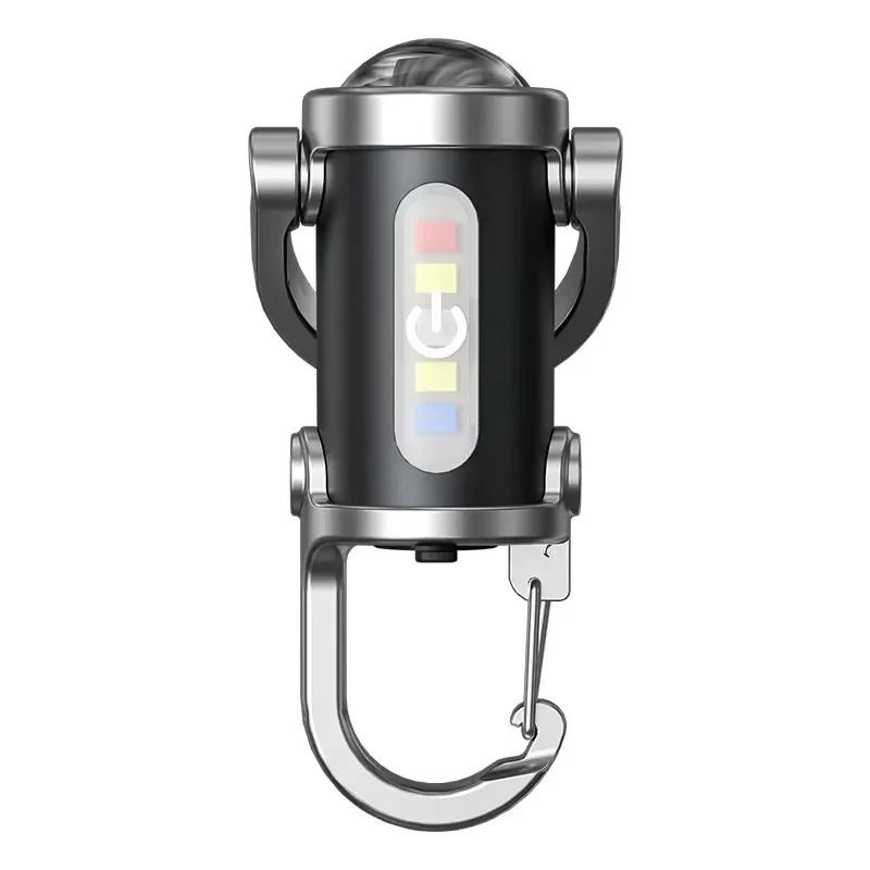 Mini COB LED Keychain Flashlight USB Rechargeable Waterproof Pocket Lamp