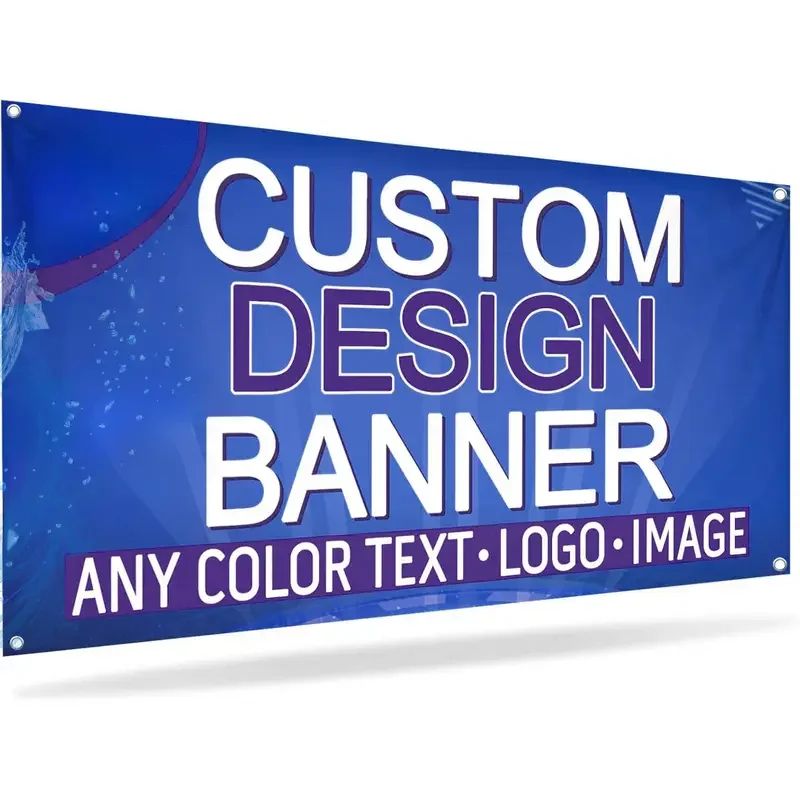 Custom Polyester Banner with Grommets Indoor Outdoor Decor