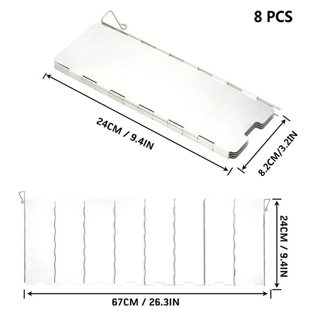 Windproof Folding Camping Stove Windscreen Aluminum Alloy Gas Stove Wind Shield with Multi-Plate Options