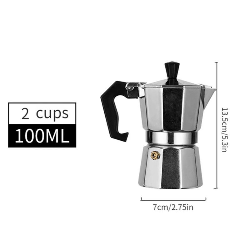 Classic Aluminum Moka Coffee Pot Italian Stovetop Brewer