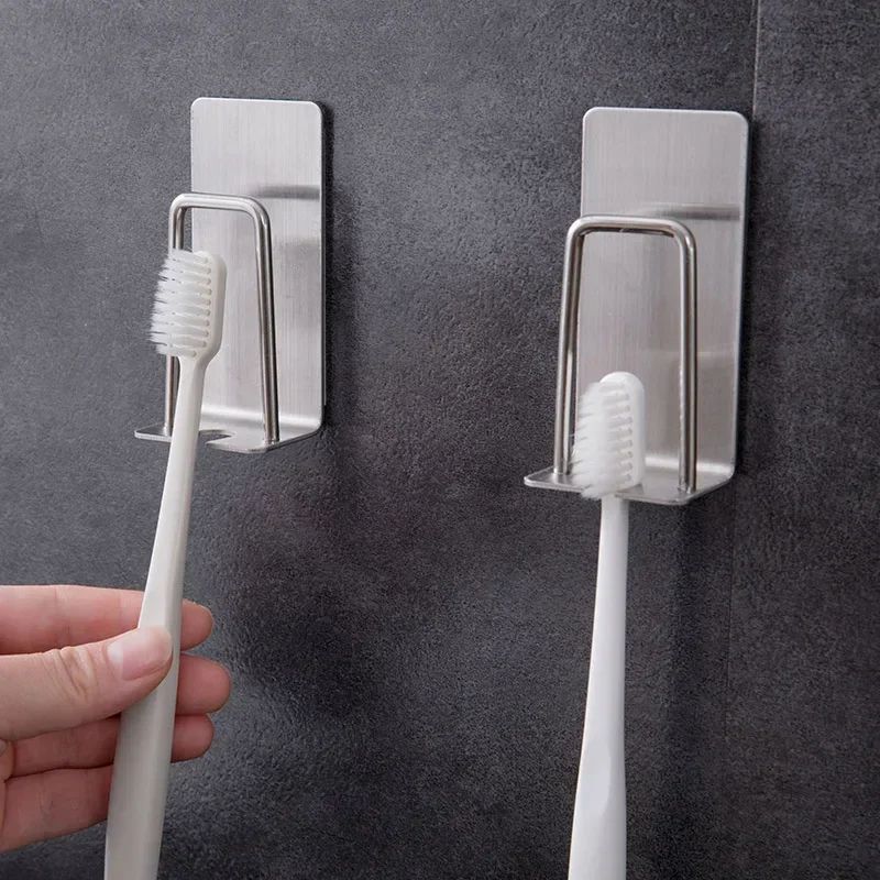 Stainless Steel Wall Mount Toothbrush Holder Bathroom Rack