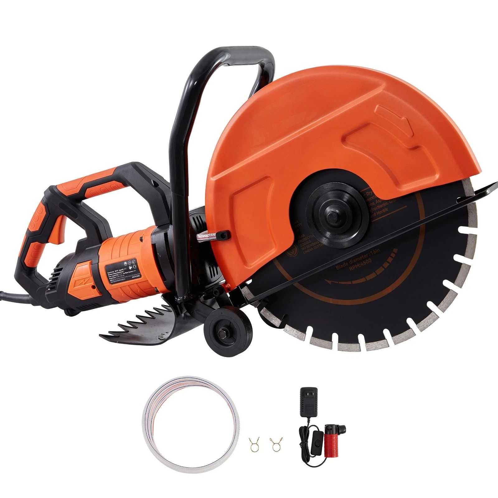 Electric Concrete Wet/Dry Saw Cutter with Water Pump & Blade
