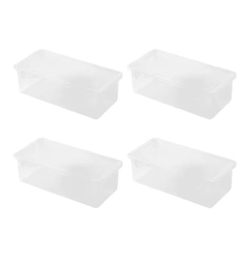 1 to 4 Compartment Transparent Desktop Organizer Box Multi Purpose Storage Solution