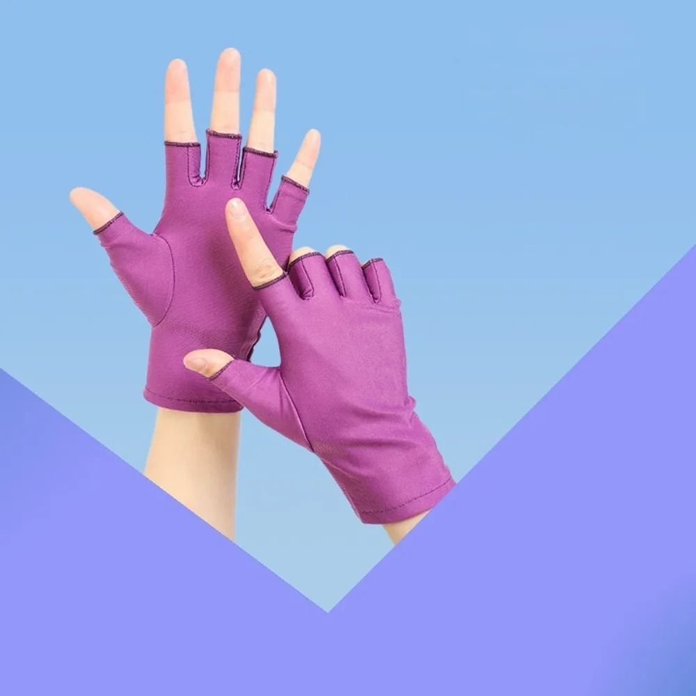 UV Protection Nail Art Gloves Open Finger Manicure Safety Gloves