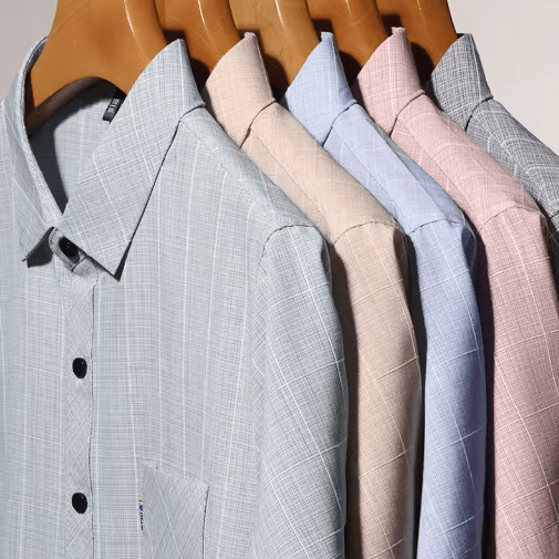 Mens Wrinkle-Free Printed Shirt – Short Sleeve Business Casual No-Iron Top