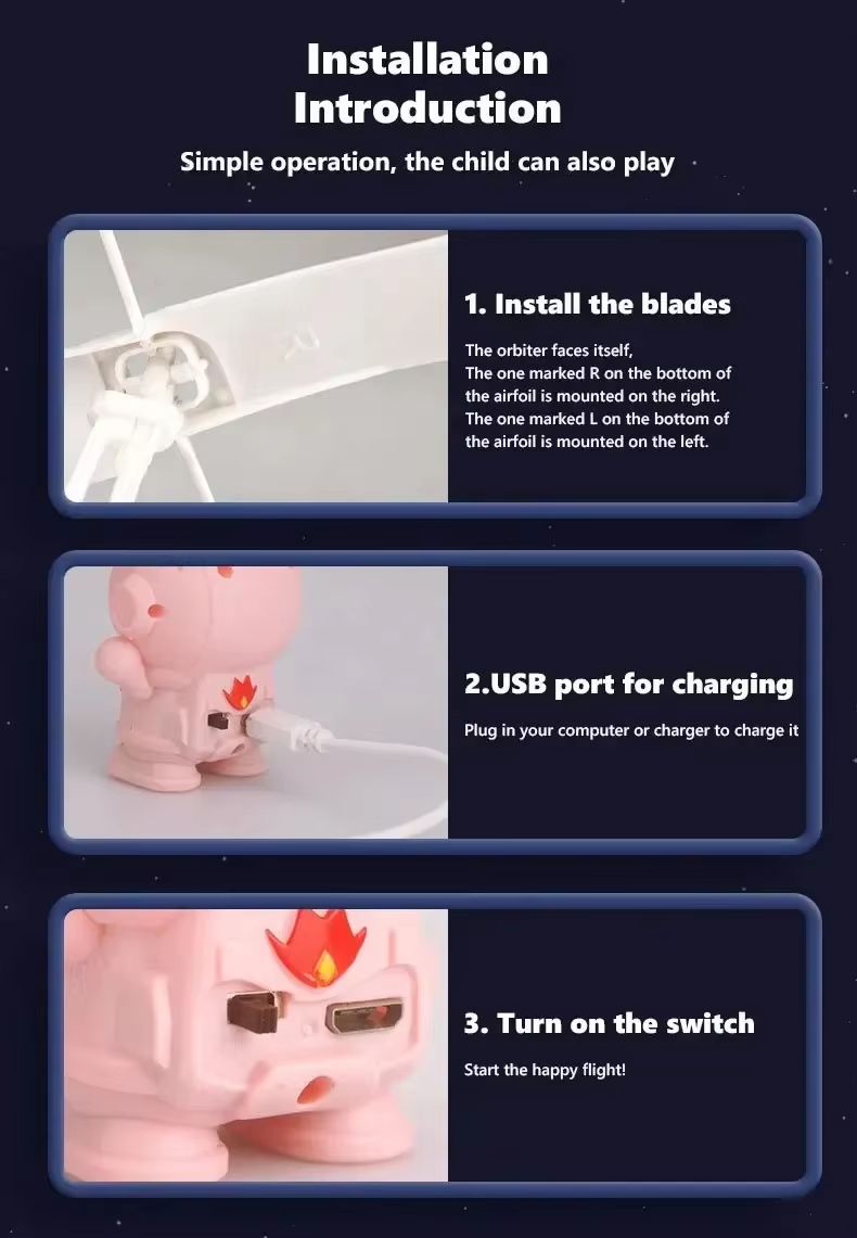 Mini Astronaut Hand-Controlled Drone Toy with USB Charging