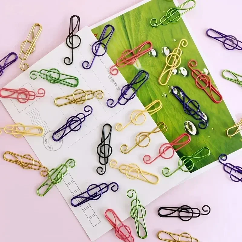 Cute Page Marker Notebook Organizer, Vibrant Music Note Paper Clips for Stationery & Craft Supplies