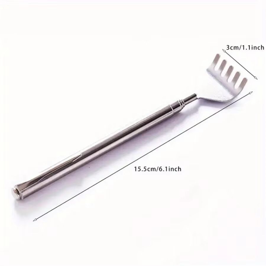 Telescopic Stainless Steel Back Scratcher – Portable Extendable Itch Relief Tool for Men & Women