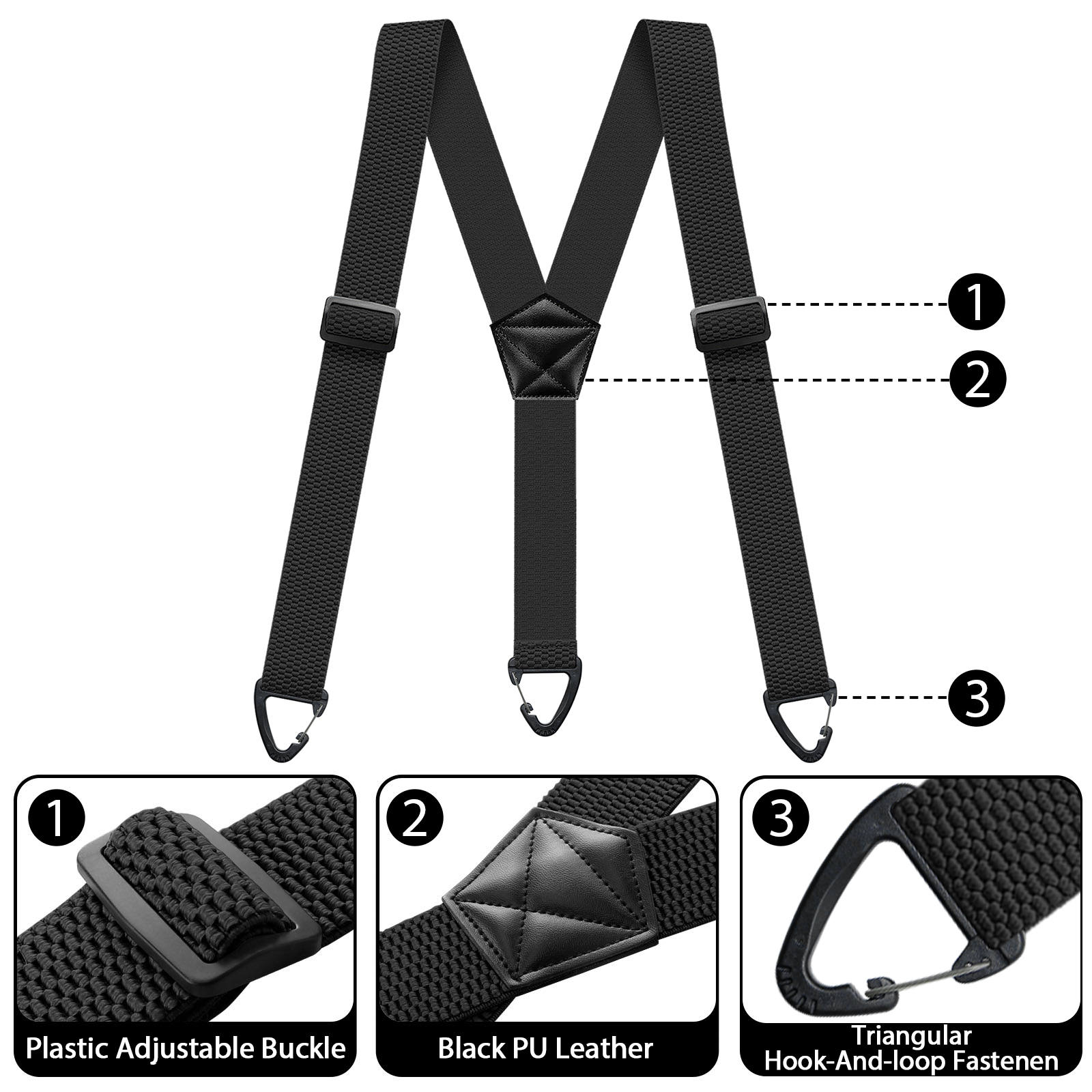 Hidden Suspenders for Men Under Shirt Y Back Snap Loop Support