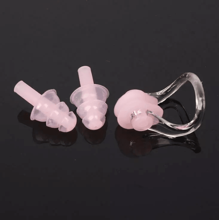 Silicone Waterproof Swim Swimming Nose Clip Ear Plug Combo Set, Soft Reusable Nose Clips for Adults and Kids