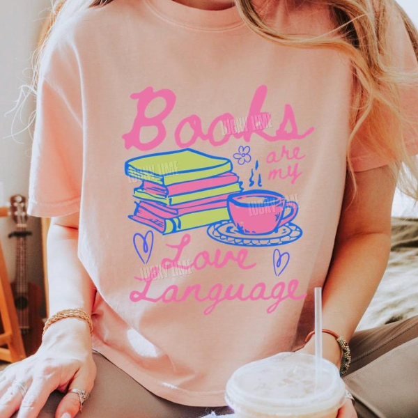 Books are My Love Language Shirt, Cropped Shirt, Womens Boxy Tee, Book Lover Gift, Romance Reader, Bookw