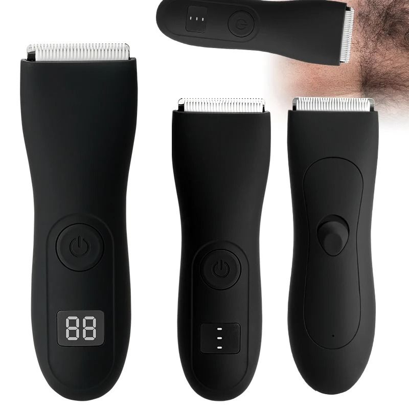 Mens Body Hair Trimmer with Groin and Bikini Shaver Attachment
