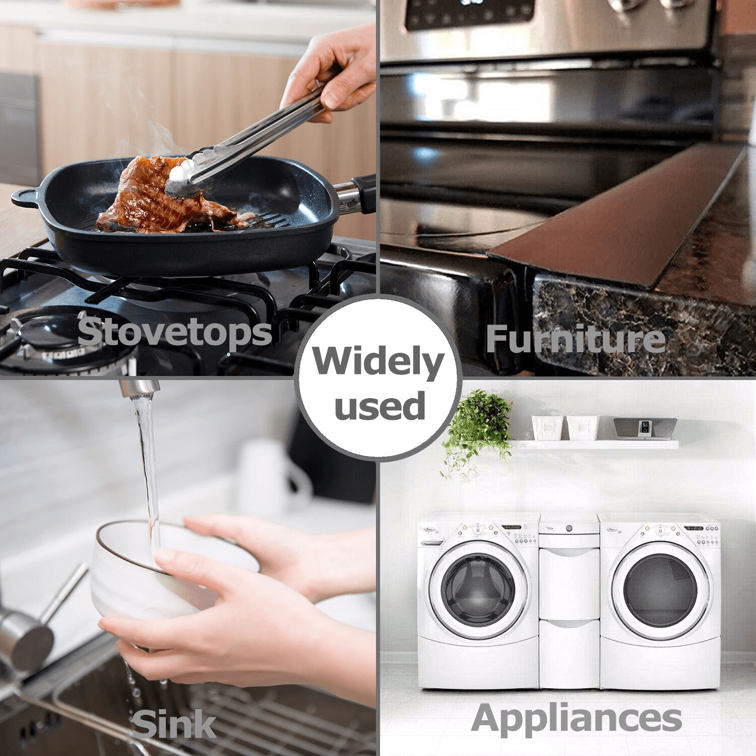 Silicone Stove Gap Cover Pack Heat Resistant Oven Gap Filler
