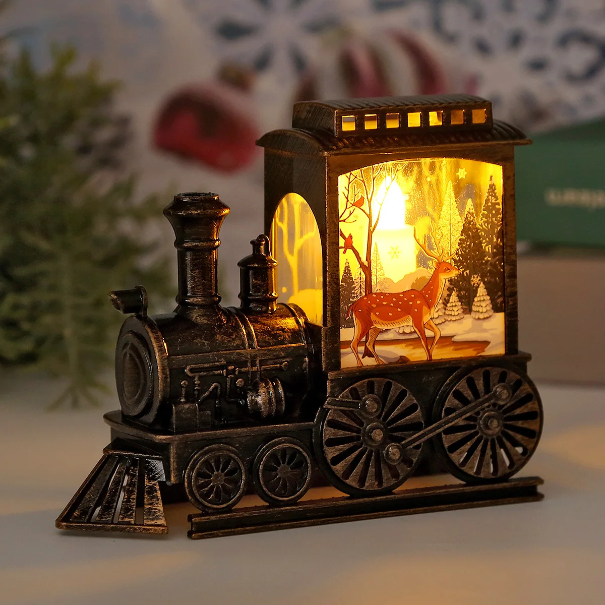 LED Night Lights Vintage Portable Train Night Lamp for Outdoor Use