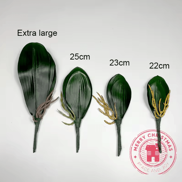 Real Touch Phalaenopsis Orchid Leaves – Lifelike Faux Greenery for Elegant Arrangements
