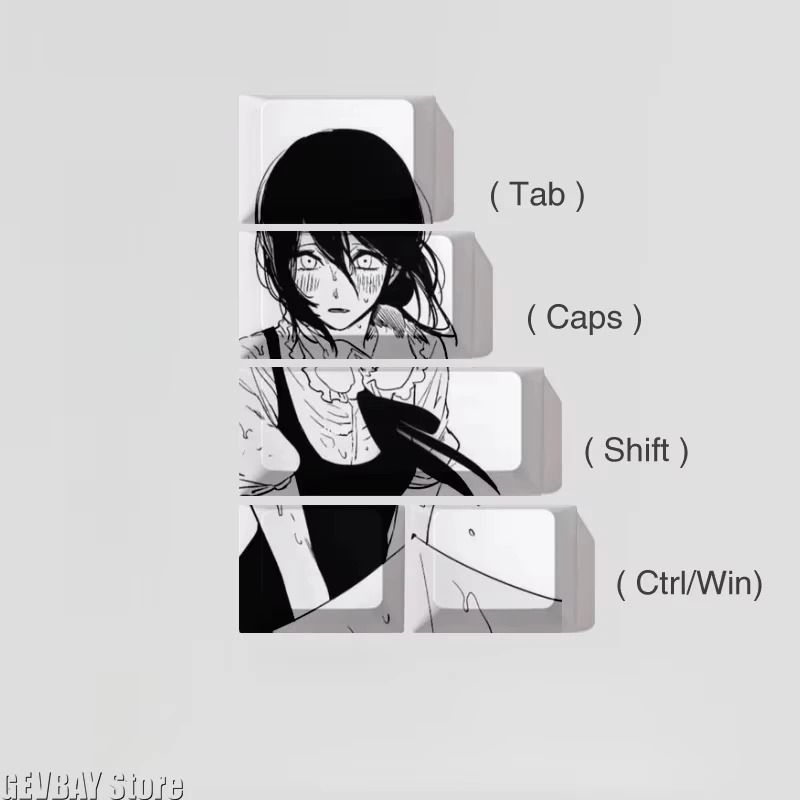 Reze Chainsaw Anime PBT Keycaps Cherry Profile Custom Mechanical Keyboard Set
