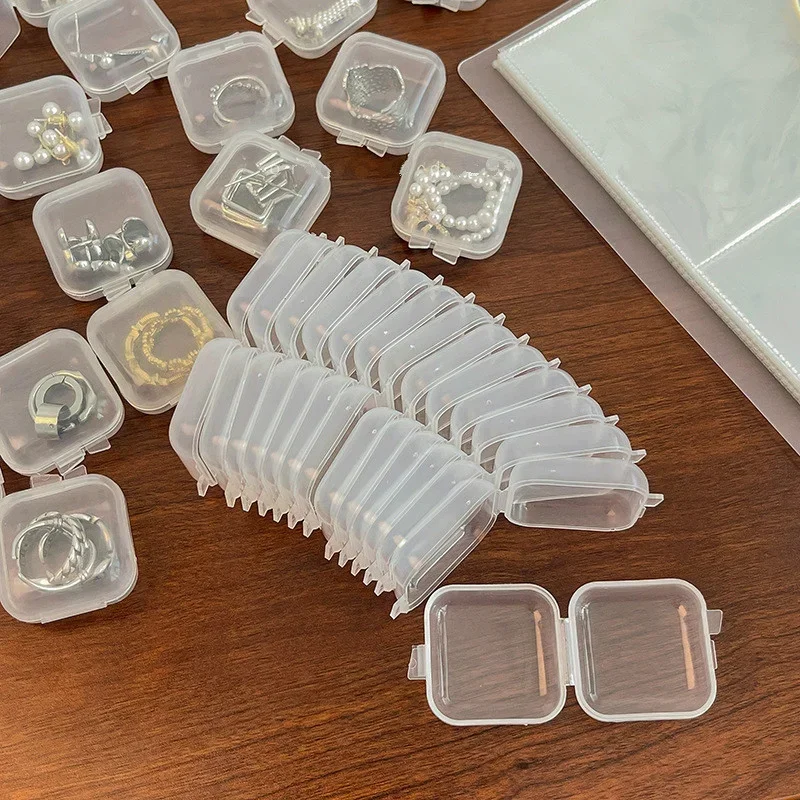 Clear View Jewelry Organizer Box with Ring Slots and Multi Compartment Storage