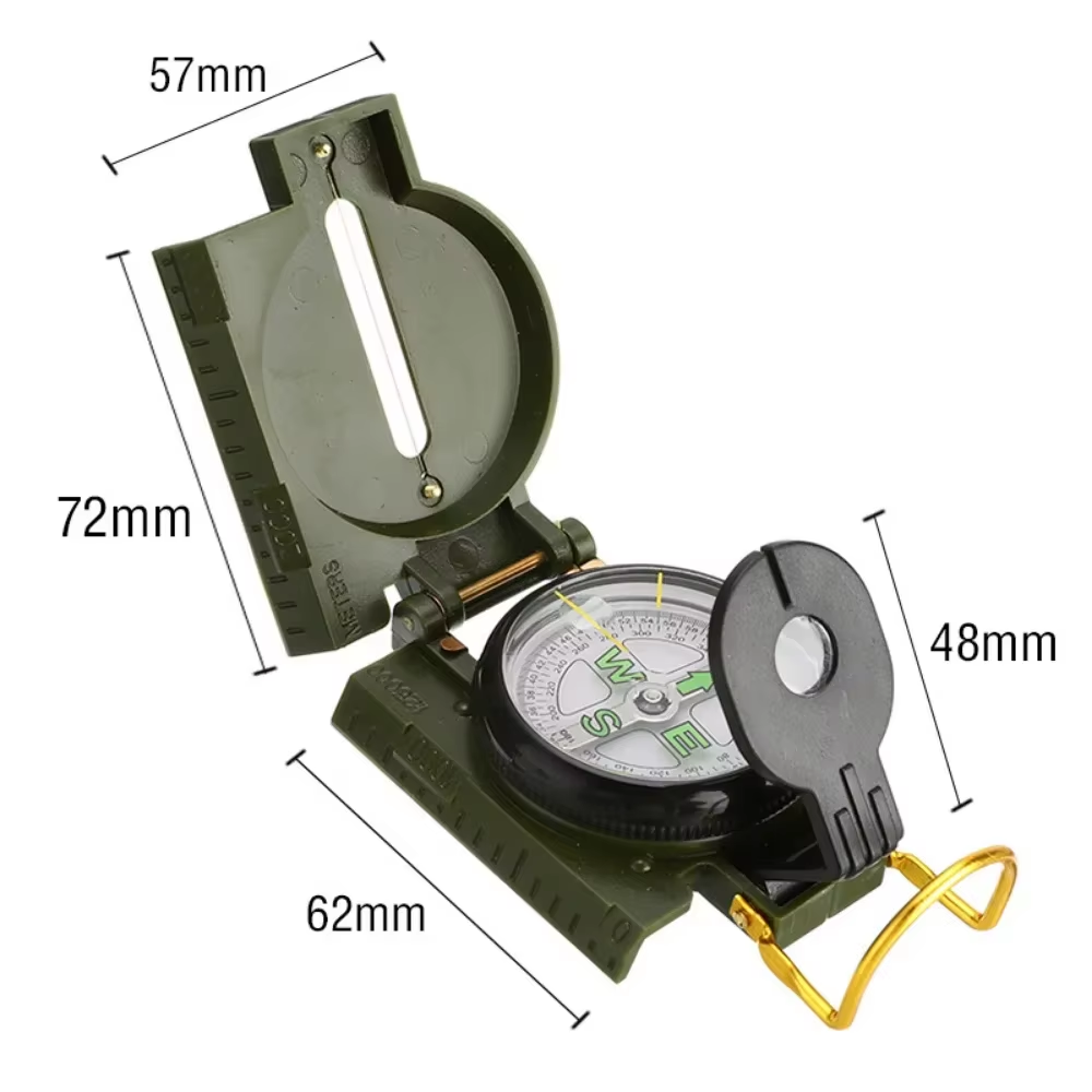 High Precision Military Lensatic Compass Waterproof Survival Hiking Navigation Tool