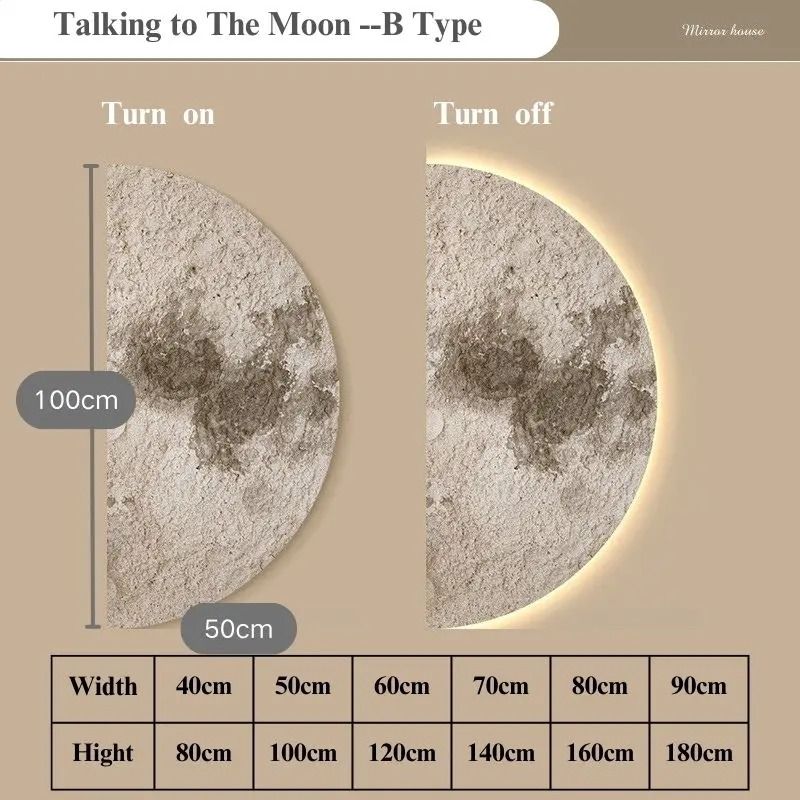 Remote Control Dimming LED Moon Wall Painting Lamp