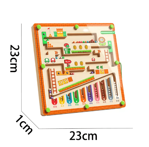 Childrens Magnetic Maze Puzzle Toy Walking Ball Concentration Logic Training Board