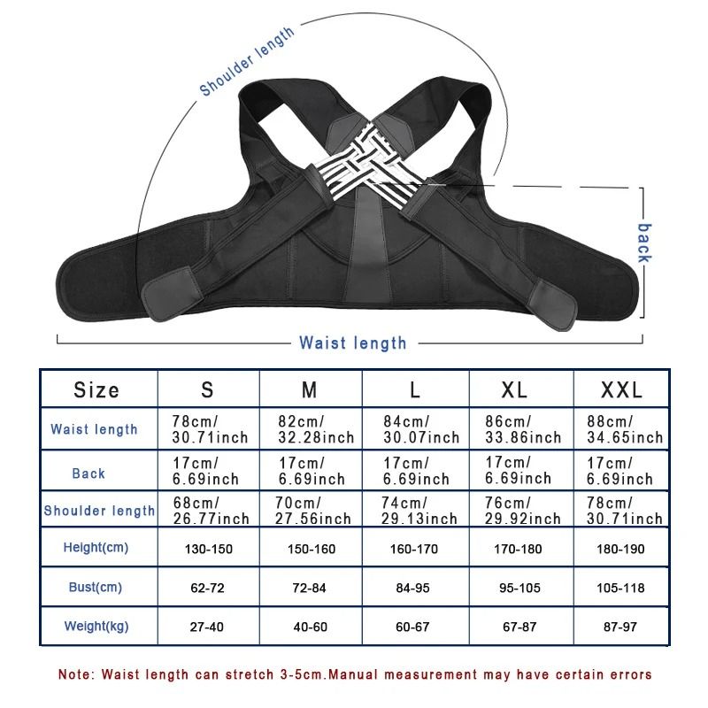 Adjustable Back Brace Posture Corrector for Full Upper and Lower Support