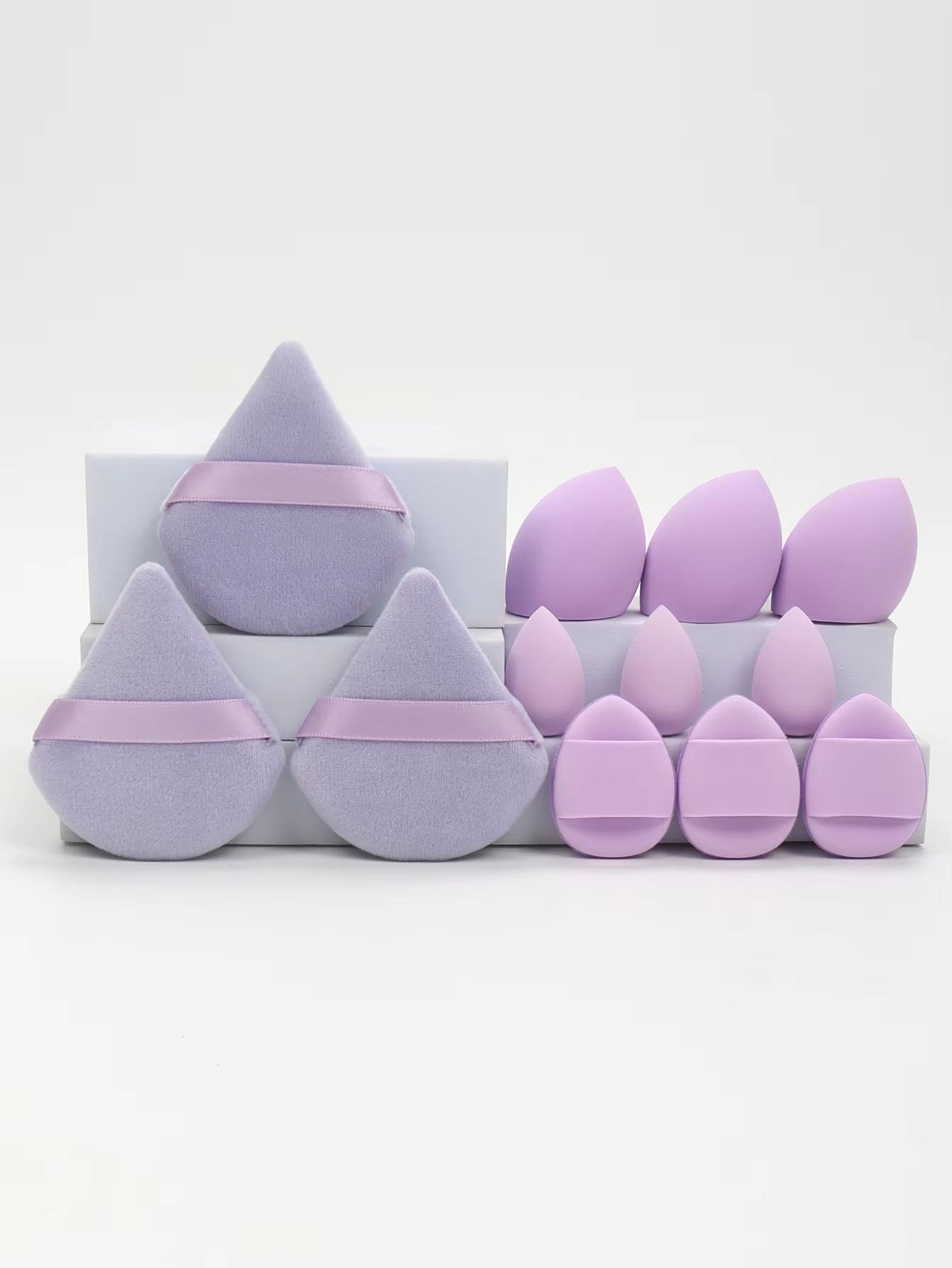 All-Purpose 12-Piece Makeup Sponge Set with Puffs and Beauty Eggs
