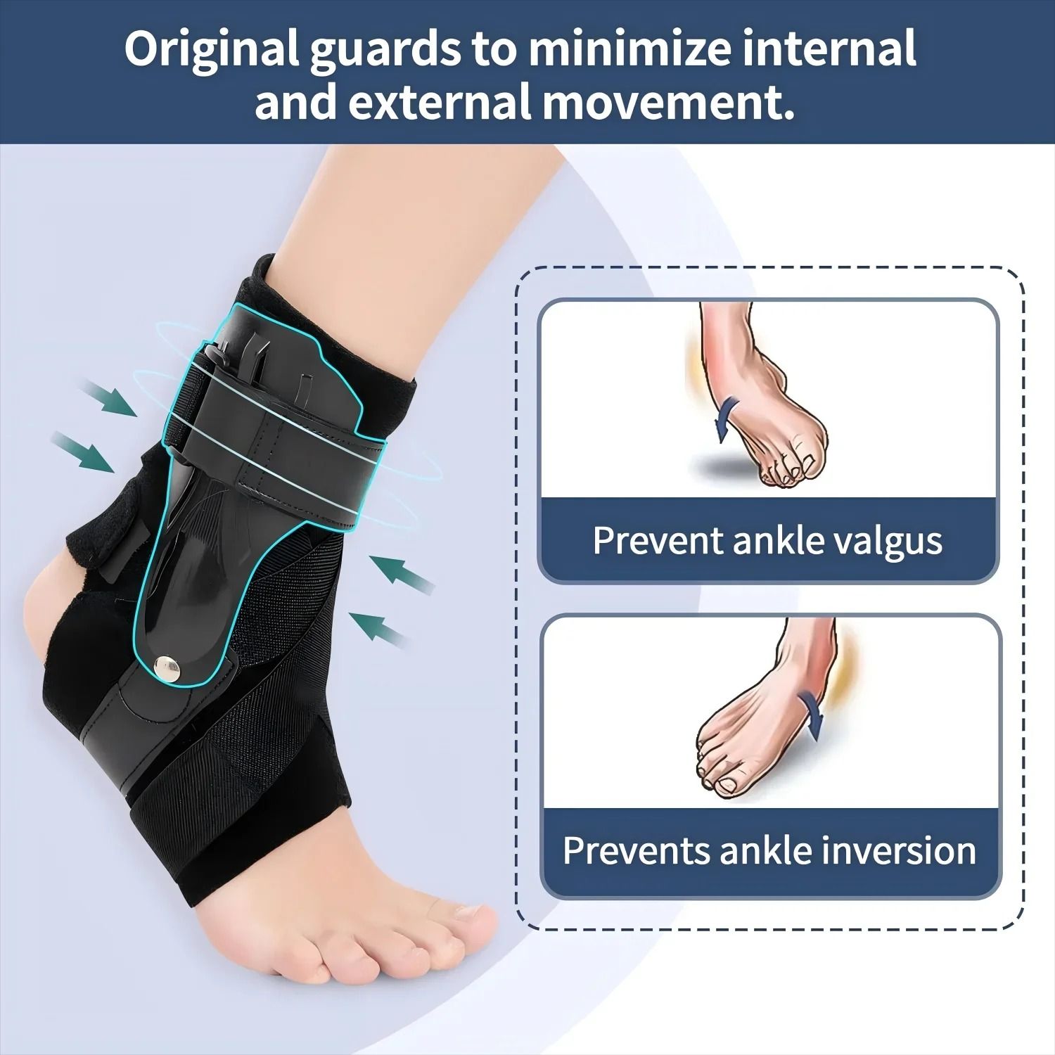 Ankle Brace Support with Side Stabilizers for Sprained Ankle and Tendonitis Recovery