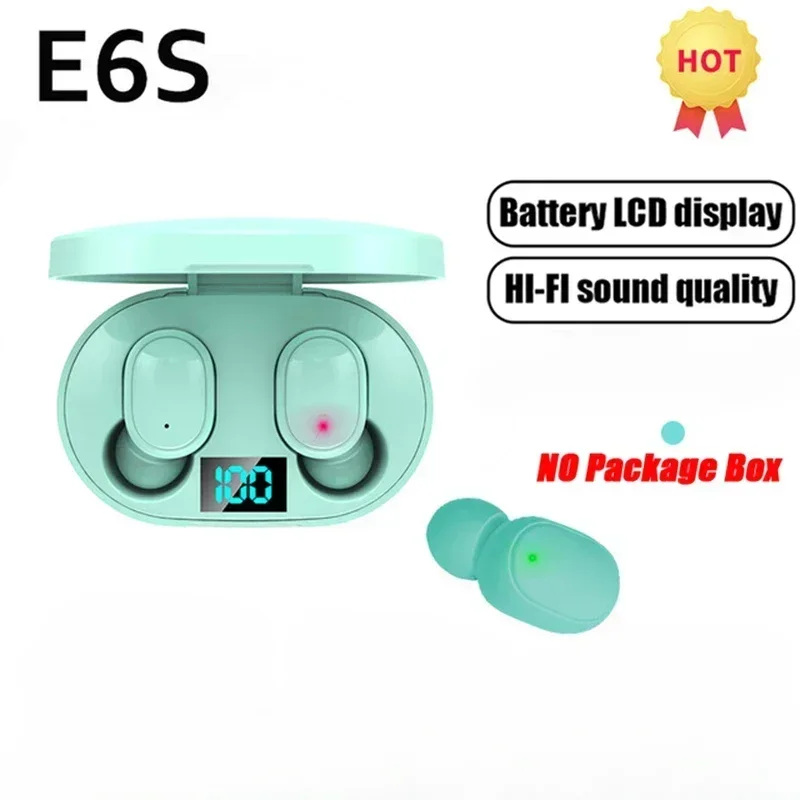 E6S Wireless Earbuds with LED Display Case and Mic