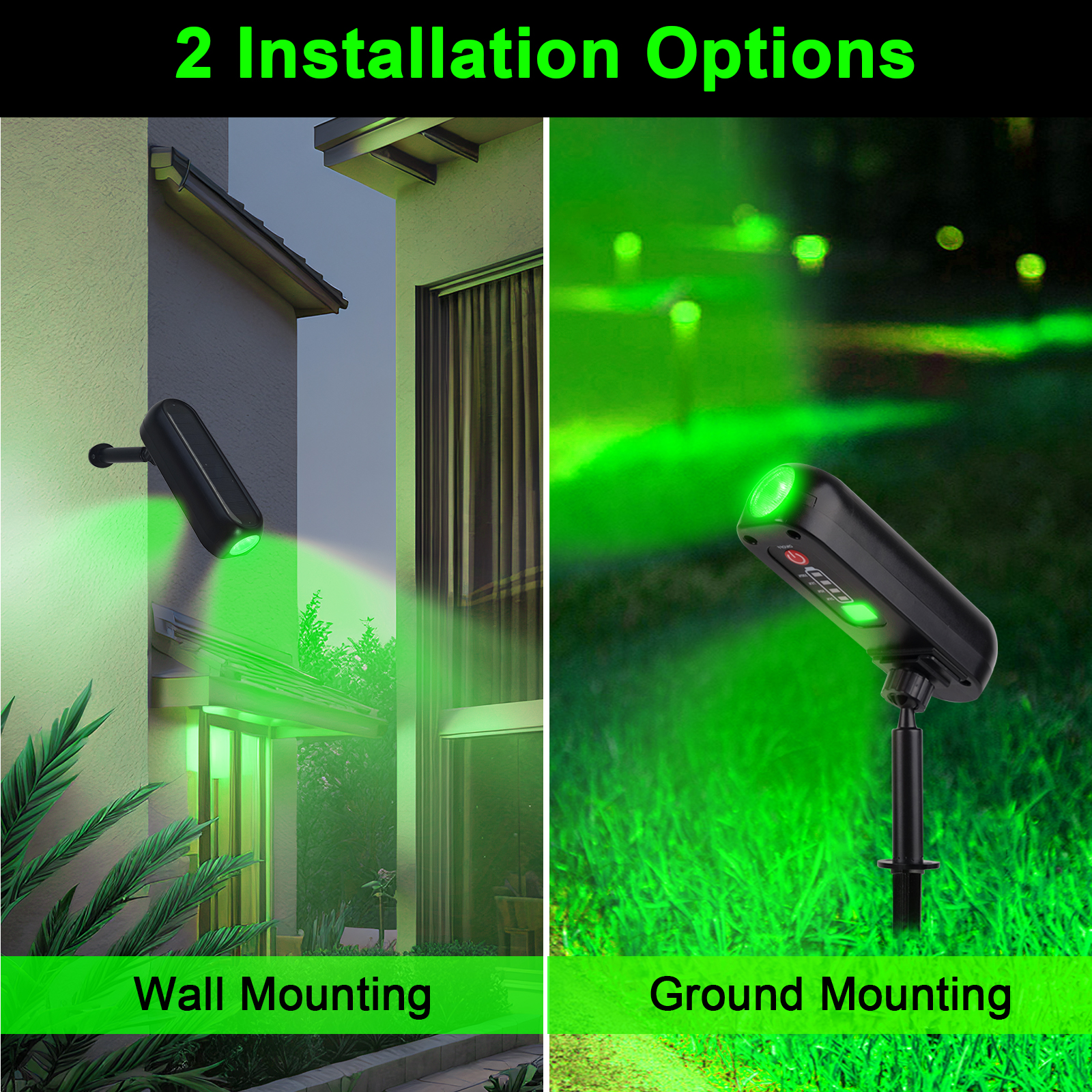 Solar Uplights for Trees Pathway Yard Solar LED Light Outdoor Solar Wall Light IP65 Green Garden Spotlights
