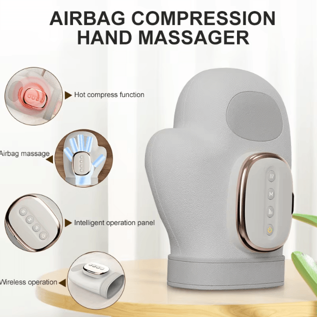 Heated Hand Compression Massager – Electric Wrist & Finger Relief Massager Gloves
