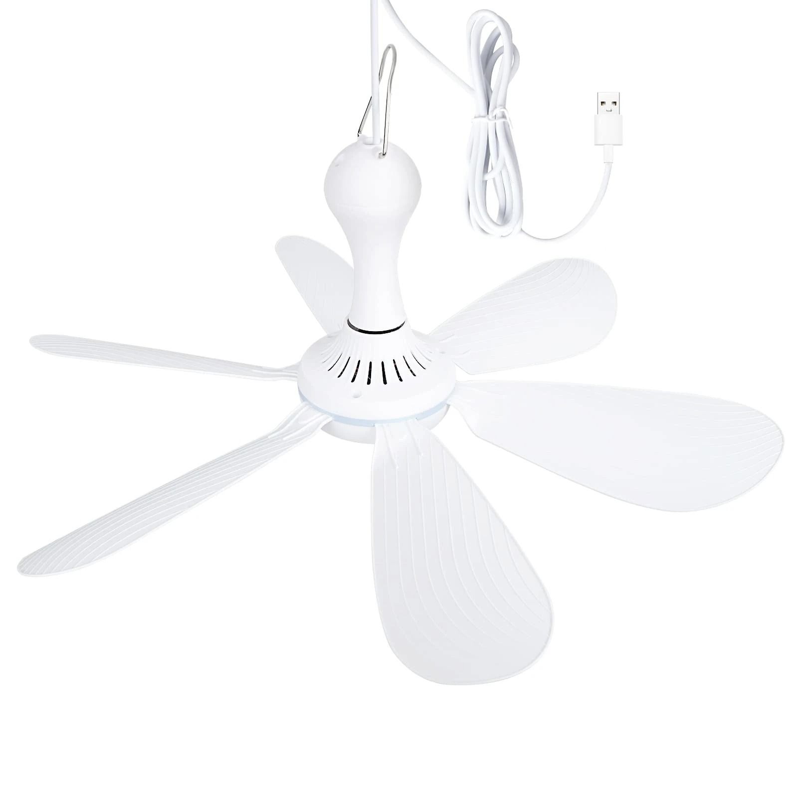 USB Powered Silent 6 Blade Ceiling Canopy Fan with Remote Control