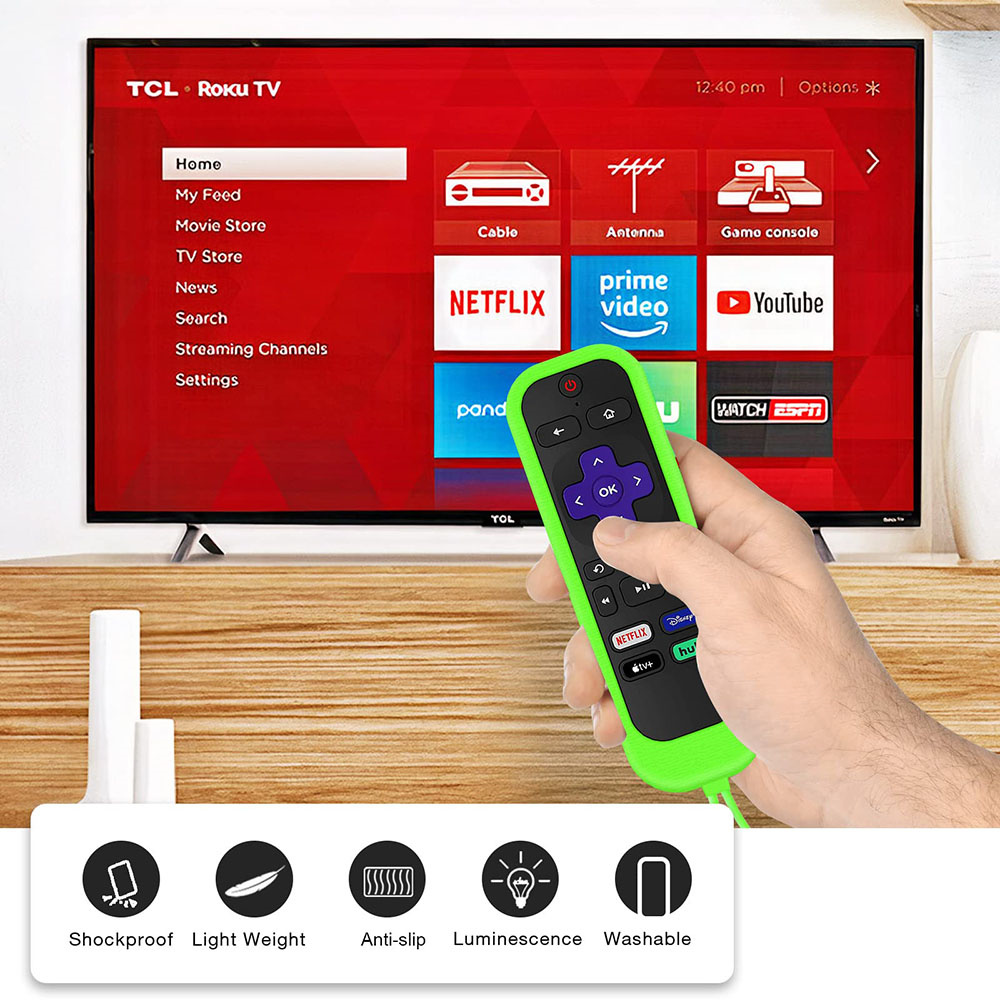 TV Remote Control Cover, Luminous Silicone Remote Control Protective Case With Rope
