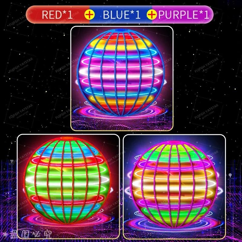 Flying Ball Childrens LED Cosmic Globe 360° Rotating Suspension Toy