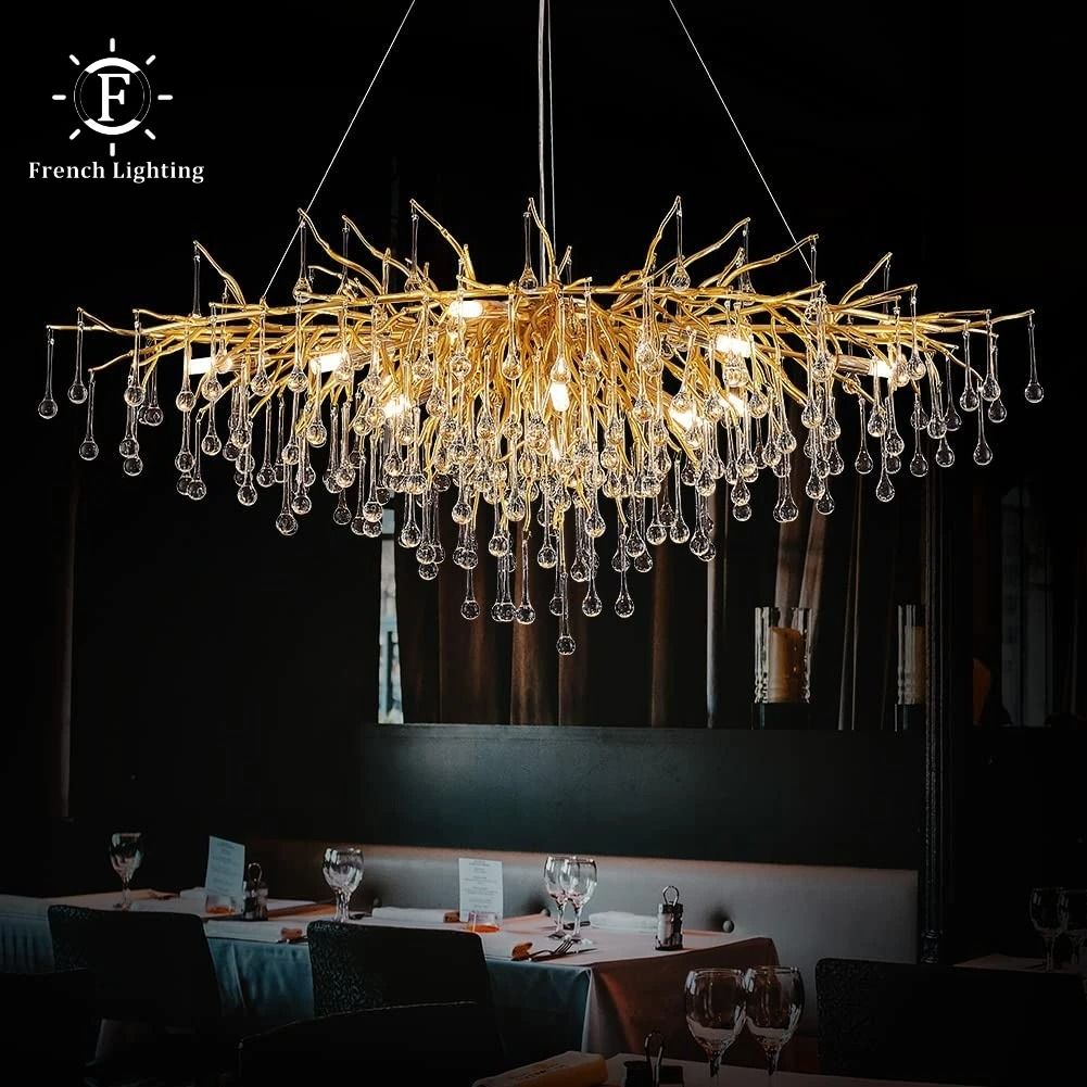 Nordic Luxury Gold K9 Crystal Chandelier | Modern LED Chandelier Fixture