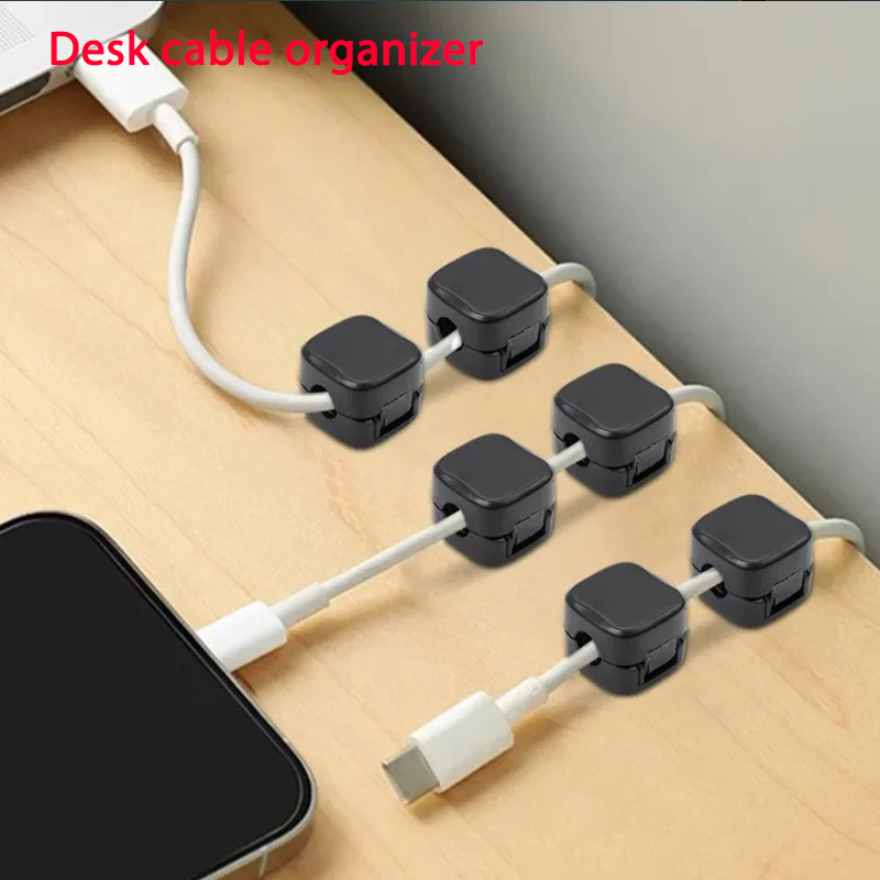 Adhesive Magnetic Cable Clip Cable Holder Wire Keeper Cord Cable Organizer for Home Office & Under Desk Cable Management