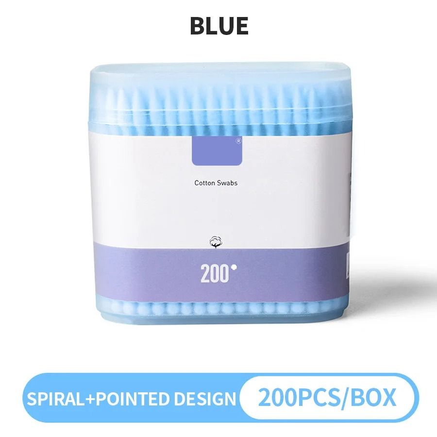 200-Count Pure Cotton Double-Ended Makeup Cotton Swabs – Precision Cleaning & Gentle Removal