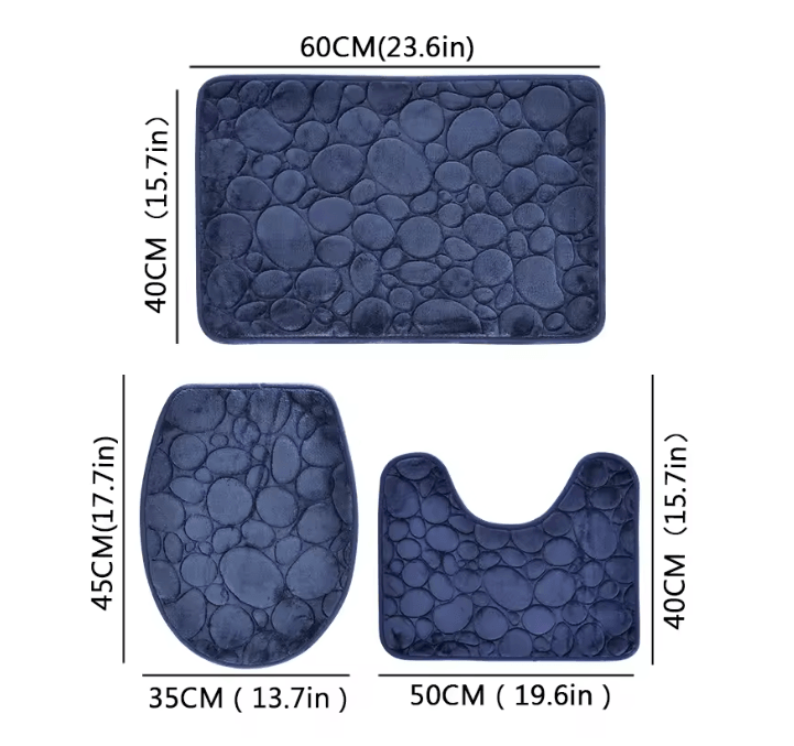 AquaStone Plush Bathroom Mat Set
