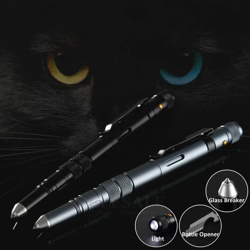 4 in 1 Tactical EDC Pen with Flashlight Glass Breaker and Bottle Opener