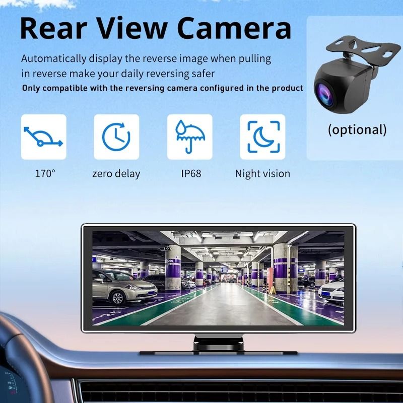11.26 Inch Touchscreen Car Multimedia Video Player with Dual Lens DVR and Wireless CarPlay