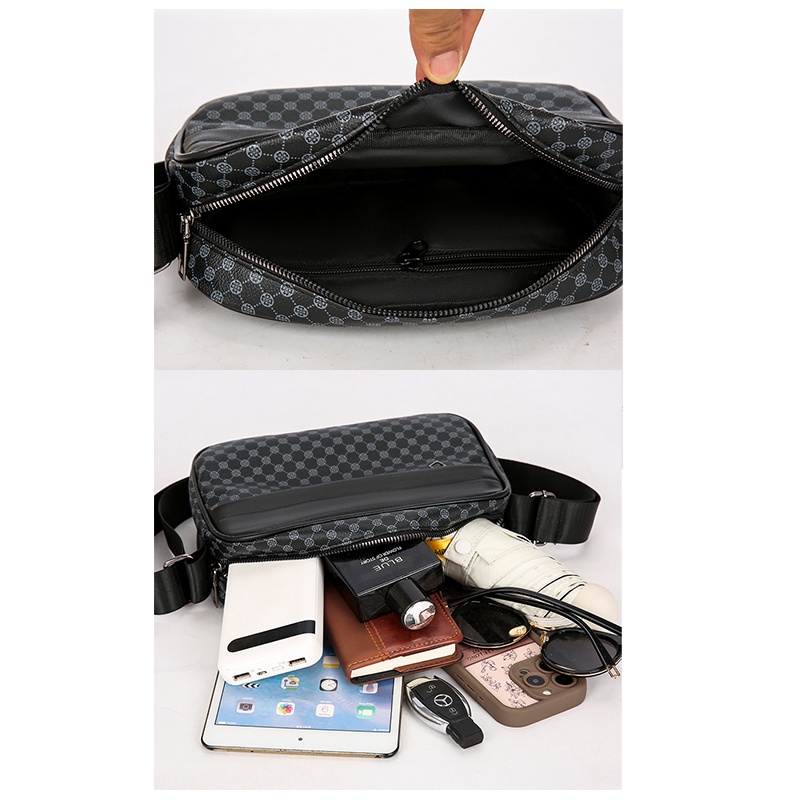 Mens Leather Crossbody Messenger Bag Lightweight Business Shoulder Bag
