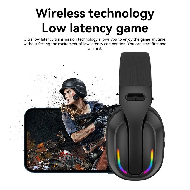 B500 Wireless Gaming Headset Bluetooth Over Ear Headphones with RGB Light