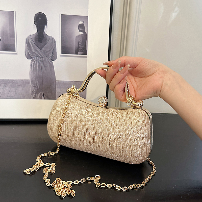 Bow Accent Evening Clutch Bag for Women with Chain Strap