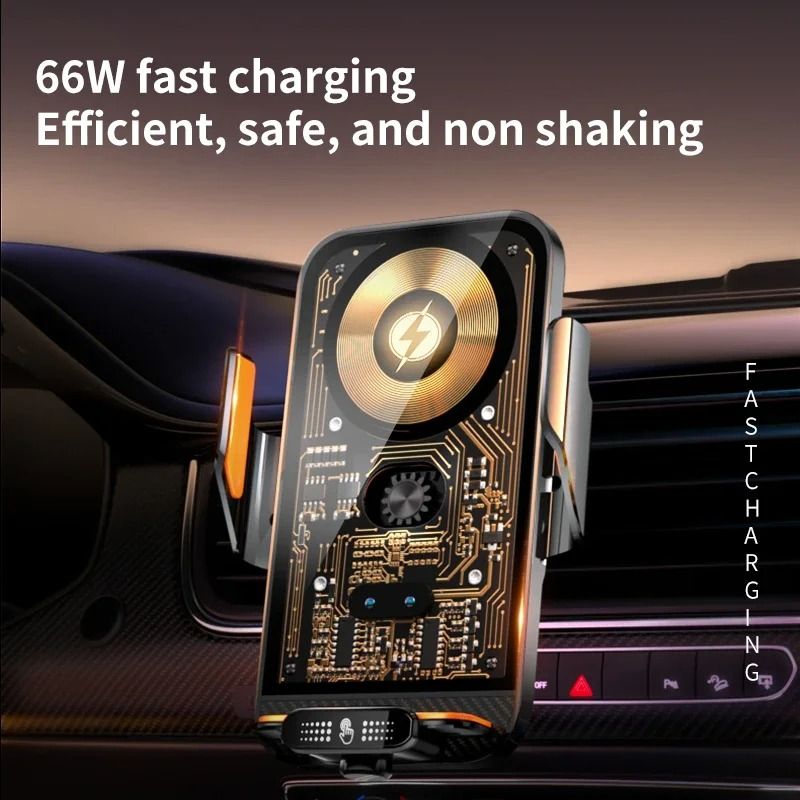 Car Phone Holder Wireless 66W Charger Air Vent Clip Universal