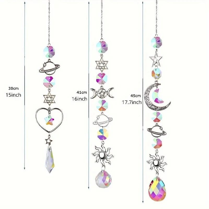 Crystal Wind Chime Rainbow Sun Catcher Dream Catcher Hanging Decor