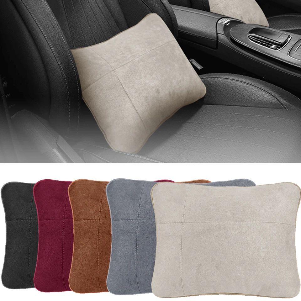 Suede Car Lumbar Support Pillow for Mercedes S/Maybach | Waist & Neck Cushion for Comfort, Posture & Fatigue Relief