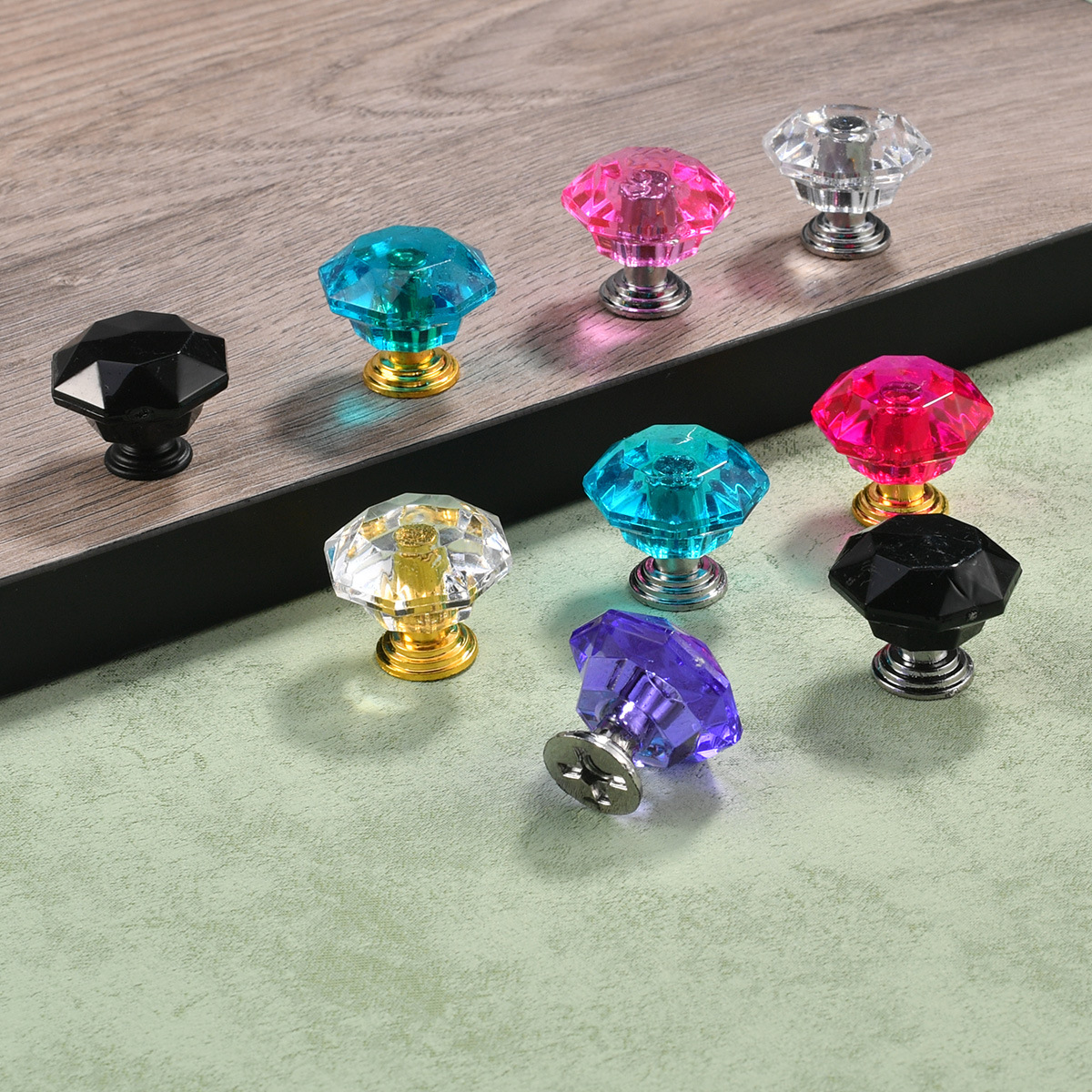 Clear Crystal Drawer Knobs Diamond Acrylic Cabinet Knobs for Dressers and Cabinets