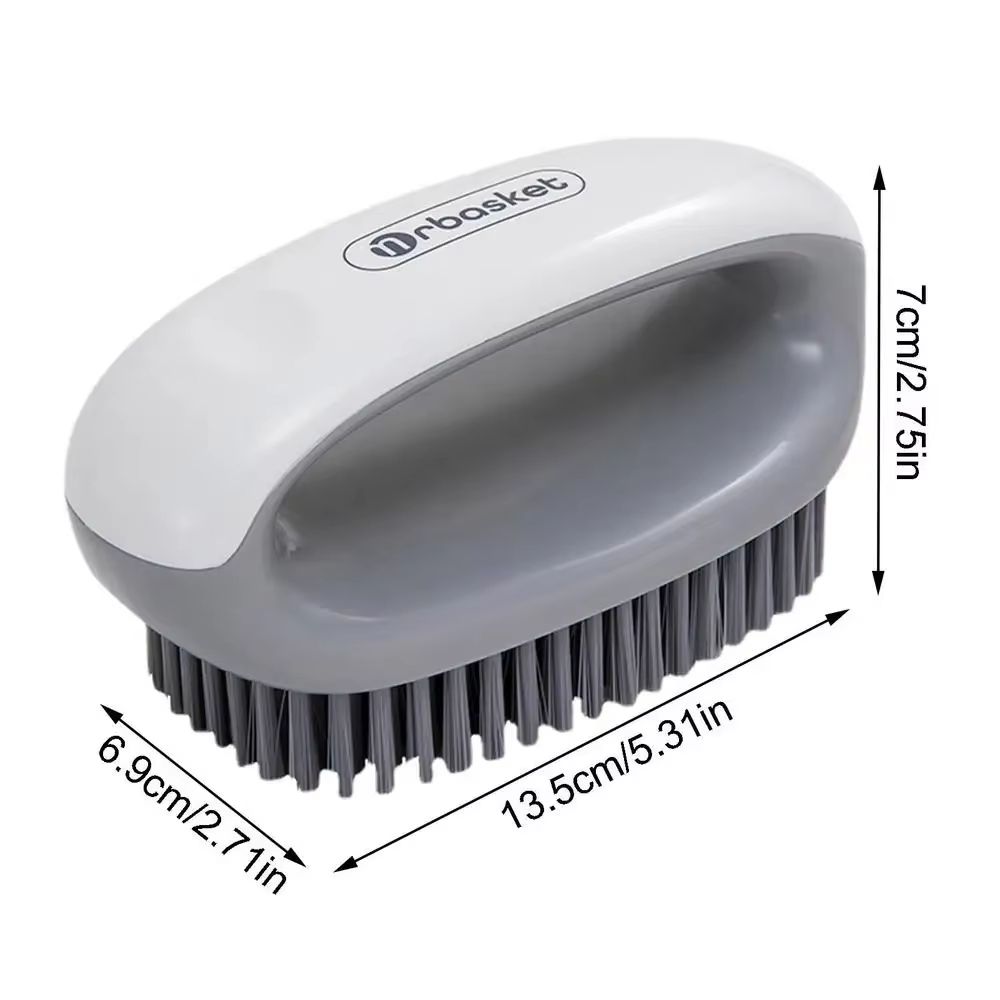 Soft Bristle Anti-Slip Shoe and Laundry Cleaning Brush with Hangable Handle