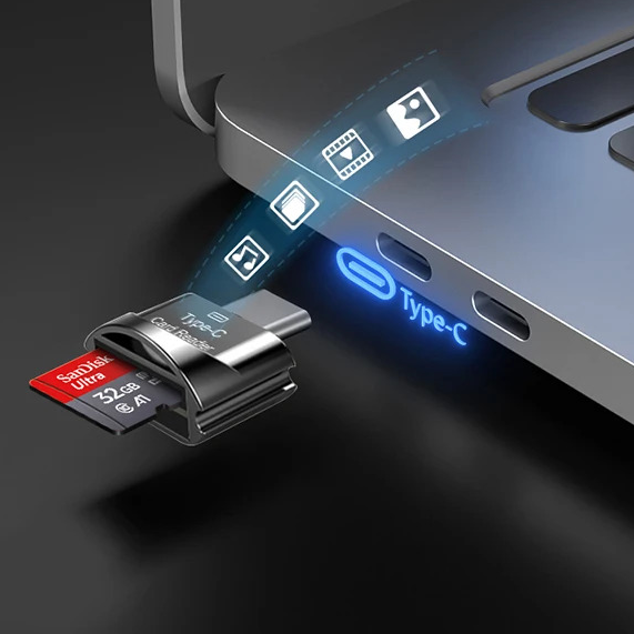 Plug and Play Type-C Mini Mobile Phone Card Reader, High-Speed TF Card OTG Reader, Stable Transmission